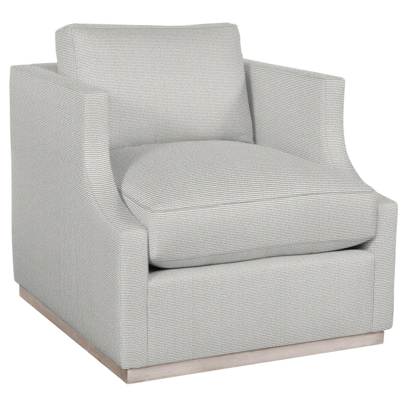 Thom Filicia Home 32"Willowbrook Swivel Chair, Dove Gray, Callaloo Cotton
