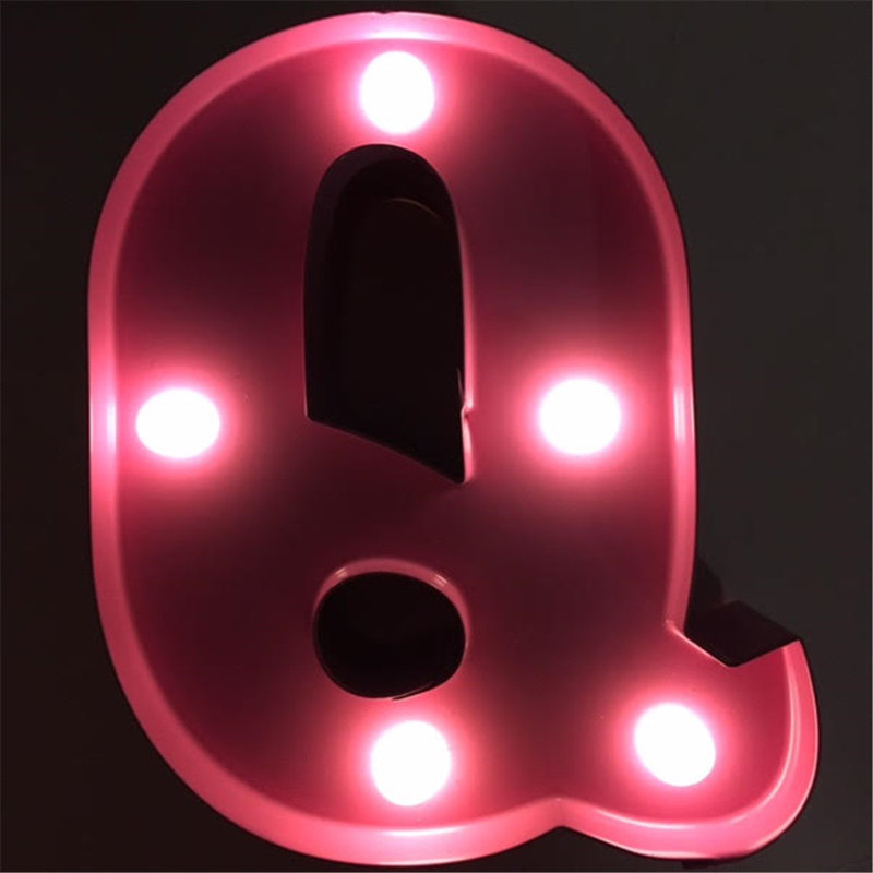 Enseigne lumineuse del letter q, Rose