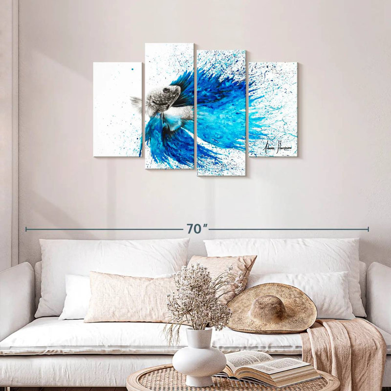 Brampt Phthalo Fish Tail, 27" H x 43" W