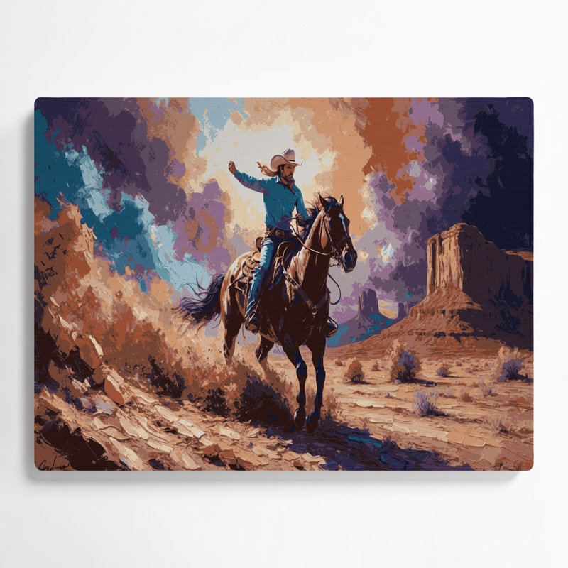 Southwestern Cowboy Bronco Rider 60, art mural en métal brun, H 20 po x l 30 po x P 0,05 po