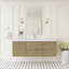 Meuble-lavabo flottant 60 po avec lavabo, meuble de rangement mural avec lavabo à surface solide et tiroirs à fermeture en douceur, chêne naturel 60 po-129458986