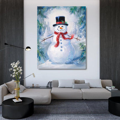  Comish, Susan Gallery Wrapped Canvas Art Titled: A Frosty Snowman