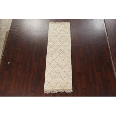 Tapis marocain Trellis noué à la main 3 x 9