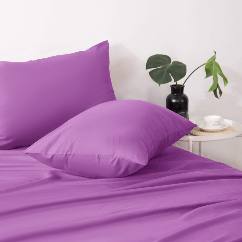 Jaramiah Super Soft Plain Microfiber PillowCase, Purple