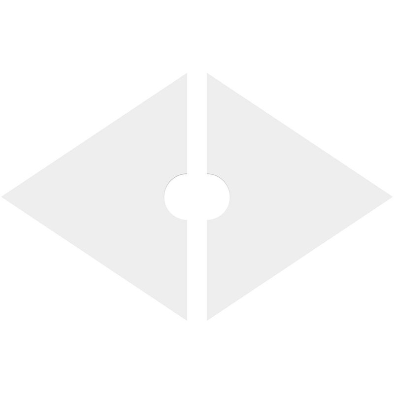 White PVC Diamond Contemporary Ceiling Medallion, 18" x 12"
