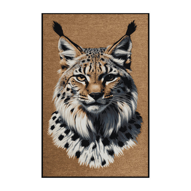  Tapis lavable à gros chats Lynx russe, Rectangulaire 3 pi x 5 pi