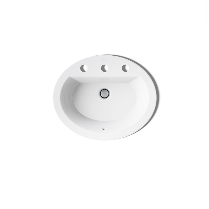 Bryant Vitreous China Oval Drop-In Bathroom Sink with Overflow, White