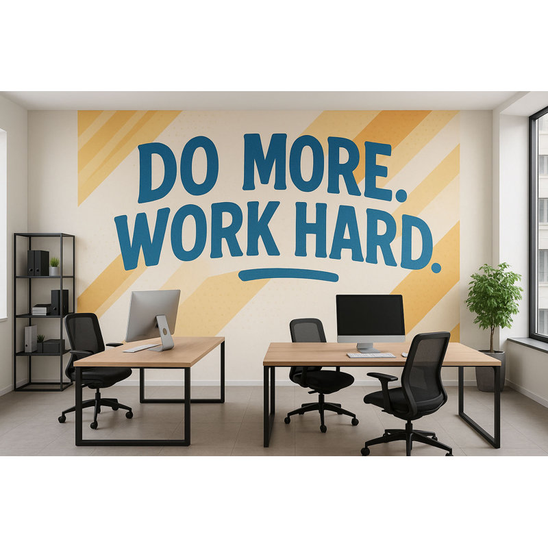 Murale de bureau de motivation - citation «Do More Work Hard, Modern Workplace Decor» Vn888 (Peel-N-Stick) VN888