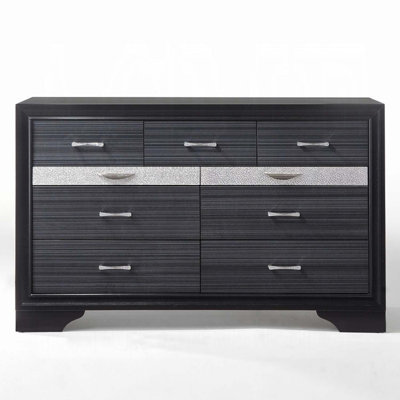 Naima 7 Drawers Dresser, Black Finish