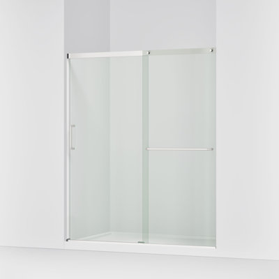Grande porte de douche coulissante Elate, H 75-1 / 2 po x 56-1 / 4 - 59-5 / 8 po, avec verre épais transparent 5/16 po