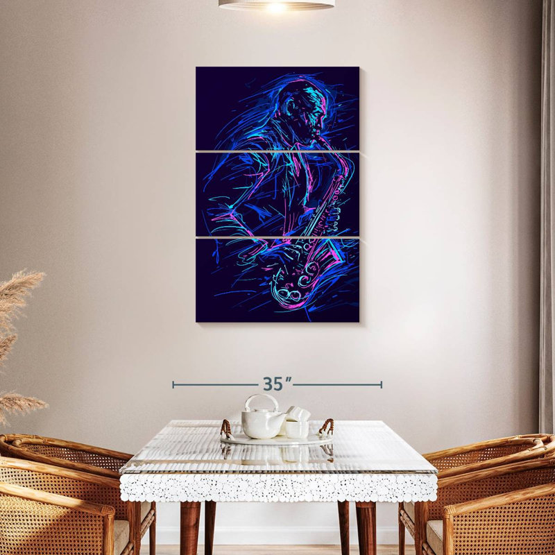 Abarca abstrait jazz, H 45 po x l 28 po