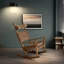 Chaise berçante simple en bois massif-111008627