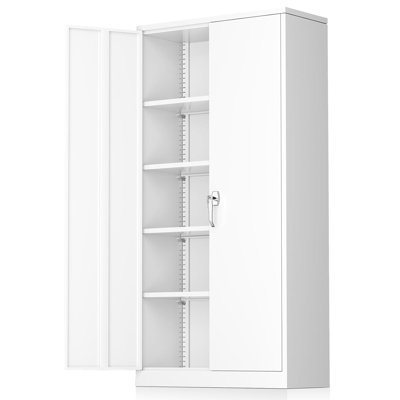 Metal Garage Storage Cabinets ( 72'' H x 36'' W x 18'' D ) with 4 Adjustable Shelves and Lockable doors