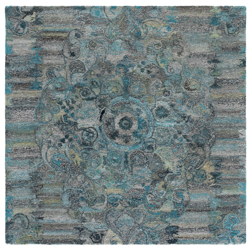 Tapis d'intérieur performance touffeté à la main Anatolia, Carré 6 pi 0 po x 6 pi 0 po