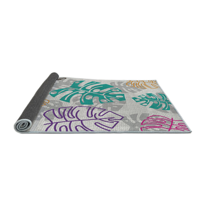 Tapis turquoise / rose / gris Cresskill, Rond 6 pi