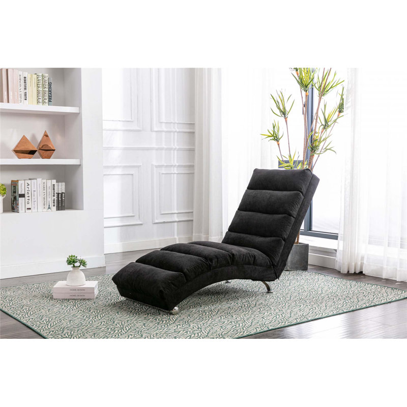 Chaise longue en lin, Noir