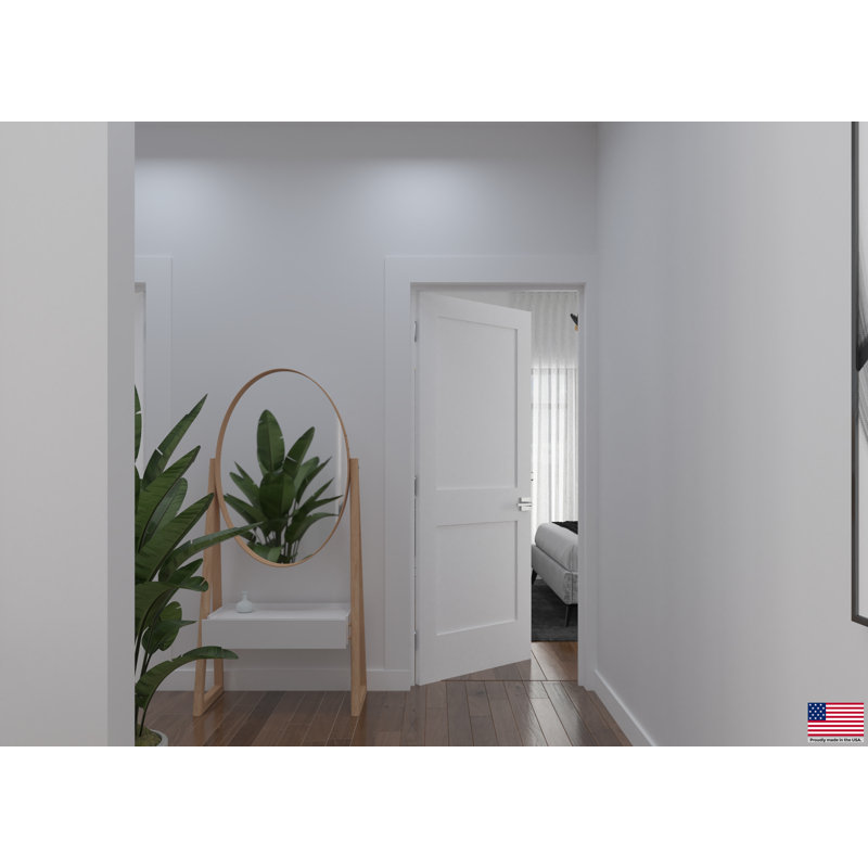 Gauss Single Panel Solid Core Primed Smooth Texture Interior Door Slab, 30" x 80"