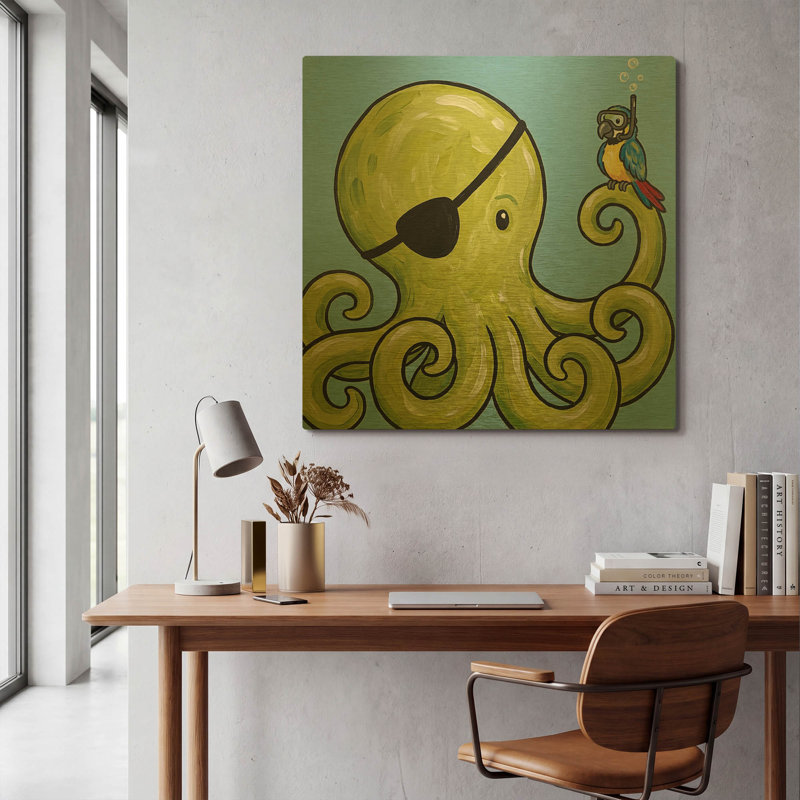 'Pirate Friends' By Rich Monet Gold Metal Wall Art, 36"x36"
