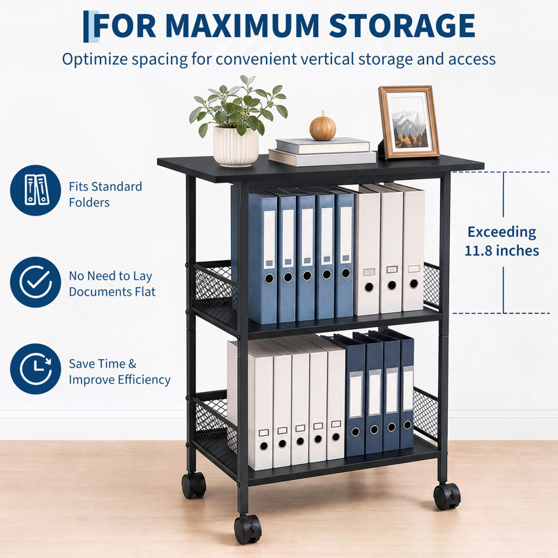 69.3 cm H x 59.9 cm W Printer Stand