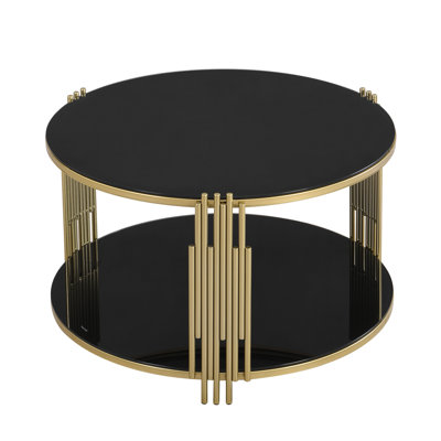 Modern Black Mirror Coffee Table(Only Including Coffee Table,Without Chairs)
