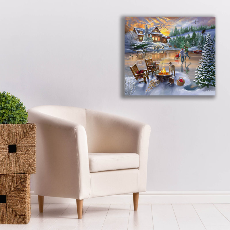 «Evening Skate» par Bigelow, illustrations sur toile, H 26 po x l 30 po x P 1,5 po