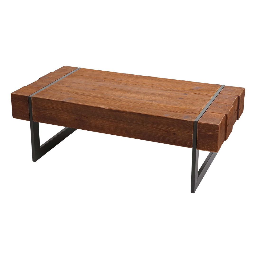 Couchtisch MCW-A15a, Wohnzimmertisch, Tanne Holz Rustikal Massiv FSC-Zertifiziert 40X120x60cm