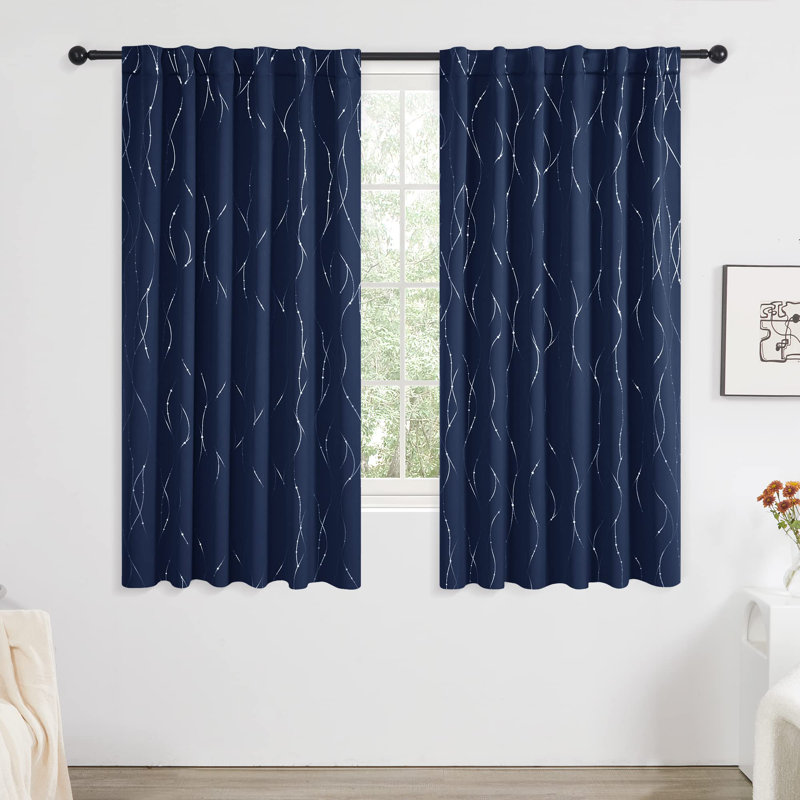 Conleigh Room Darkening Curtain Pair, 42'' W x 84'' L, Blue