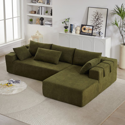 Ensemble de canapé modulaire rembourré et désossé en chenille Modern
