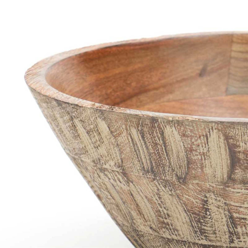 Bol en bois de manguier fabriqué à la main, centre de table élégant et bol de service polyvalent pour les intérieurs modernes