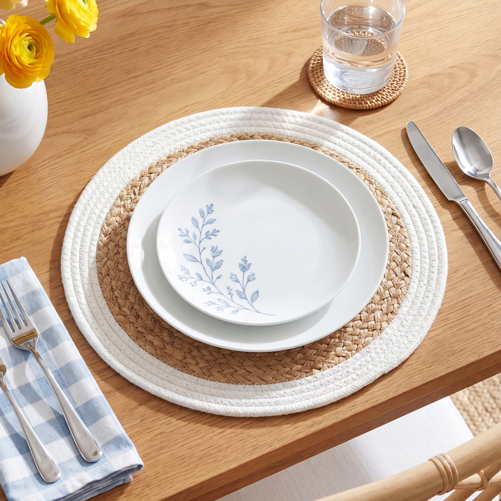 Adelyn Earthy 4 Piece Jute Placemat Set