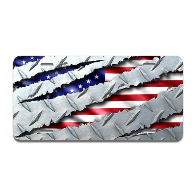 Diamond Ripped USA Aluminum Plate Frame