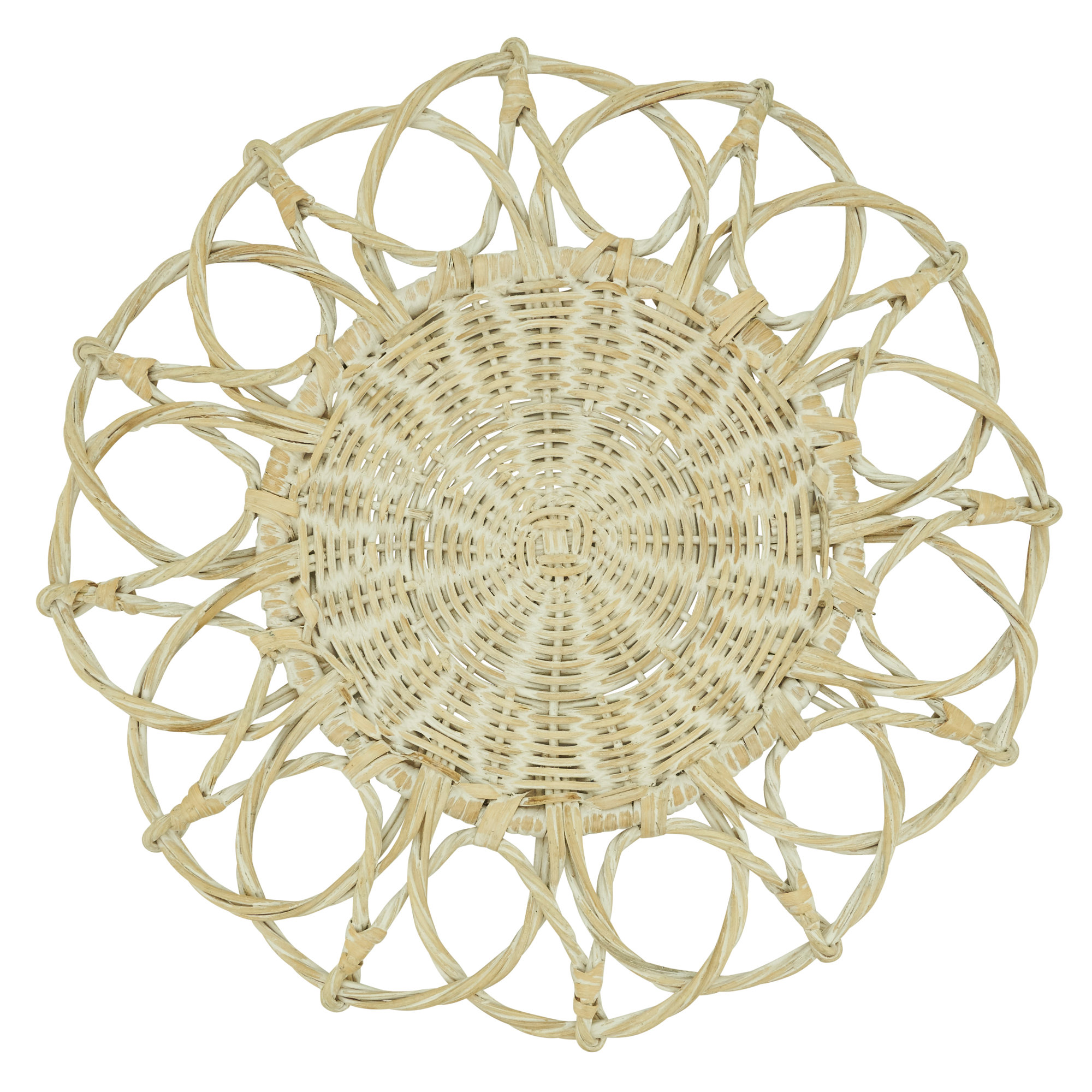 Nicola Twisted Rattan Placemats, White