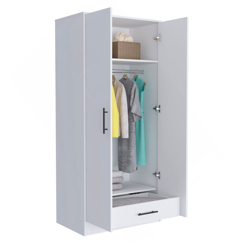 180 Armoire Beery, chambre à coucher, blanc, Blanc