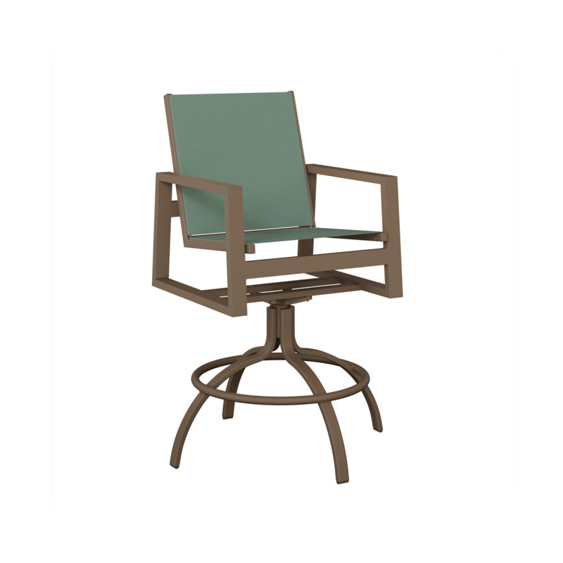 Chaise de bar pivotante en argile Ceasar, Argile, Bleu sauge