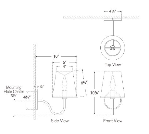 Lyndsie 1 - Light Armed Sconce, Aged Iron
