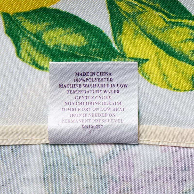 Red Barrel Studio®, motif floral citron européen, tissu imprimé en polyester, jaune, rond de 60 pouces, peut accueillir 4 à 6 personnes, nappes