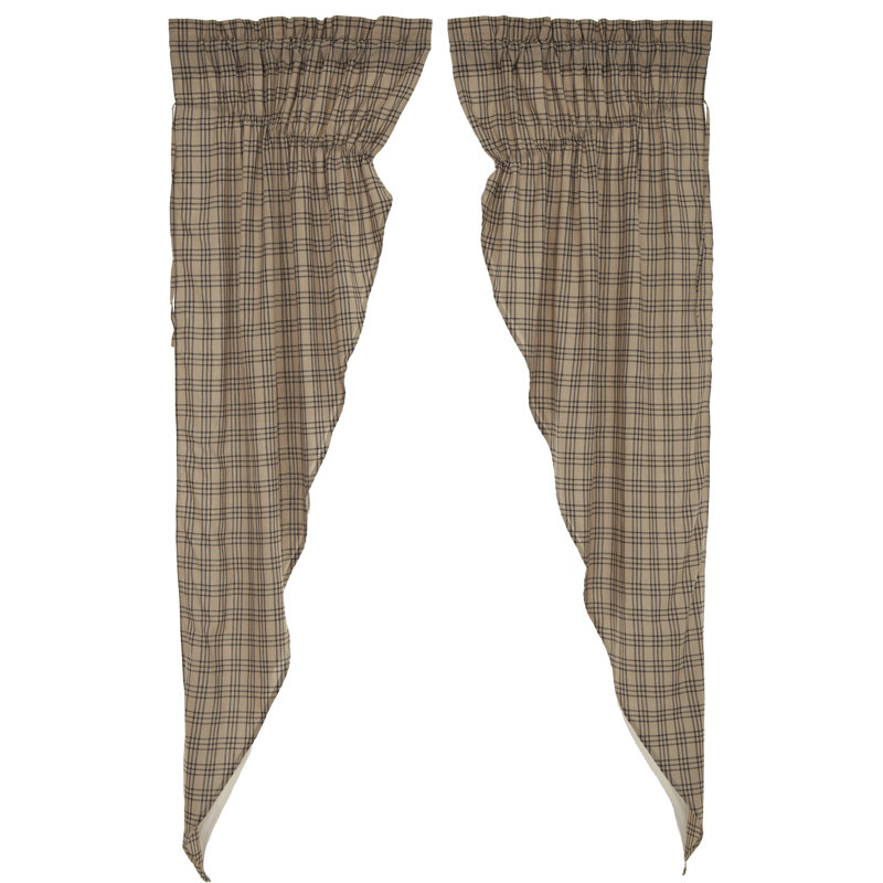 Jacqueline 100% Cotton Room Darkening Curtain Pair, Charcoal, 36" W x 84" L