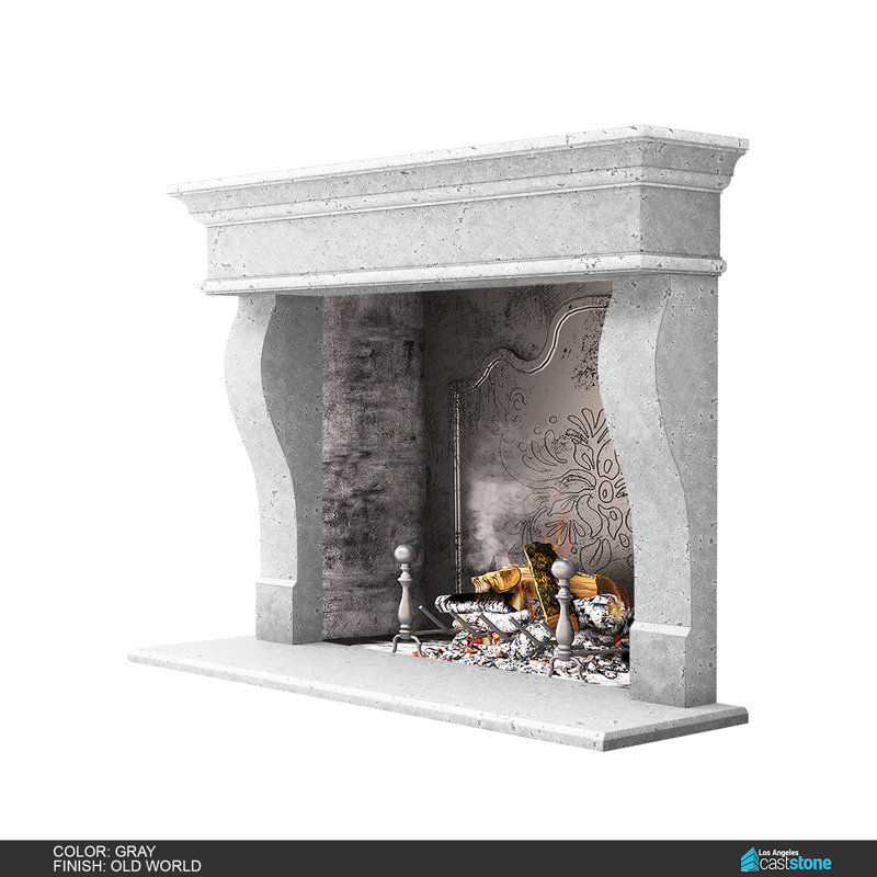 Lina Fireplace Surround, Old World Gray