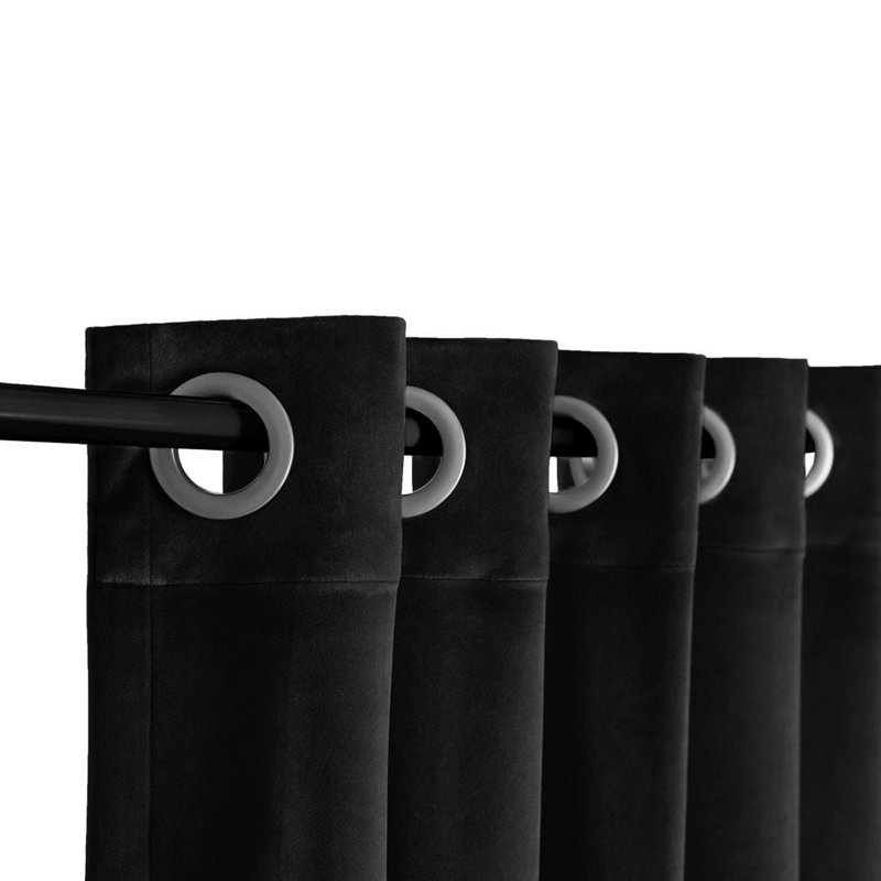 Macdoel Room Darkening Curtain Pair, Black