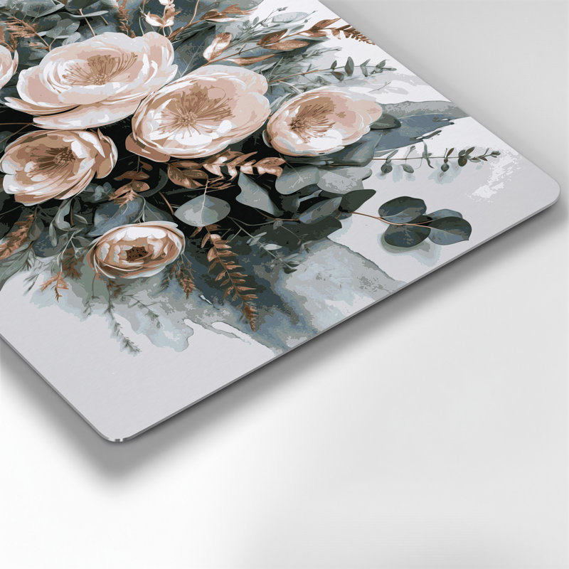 Aquarelle florale 18, art mural en métal bleu, H 24 po x l 20 po