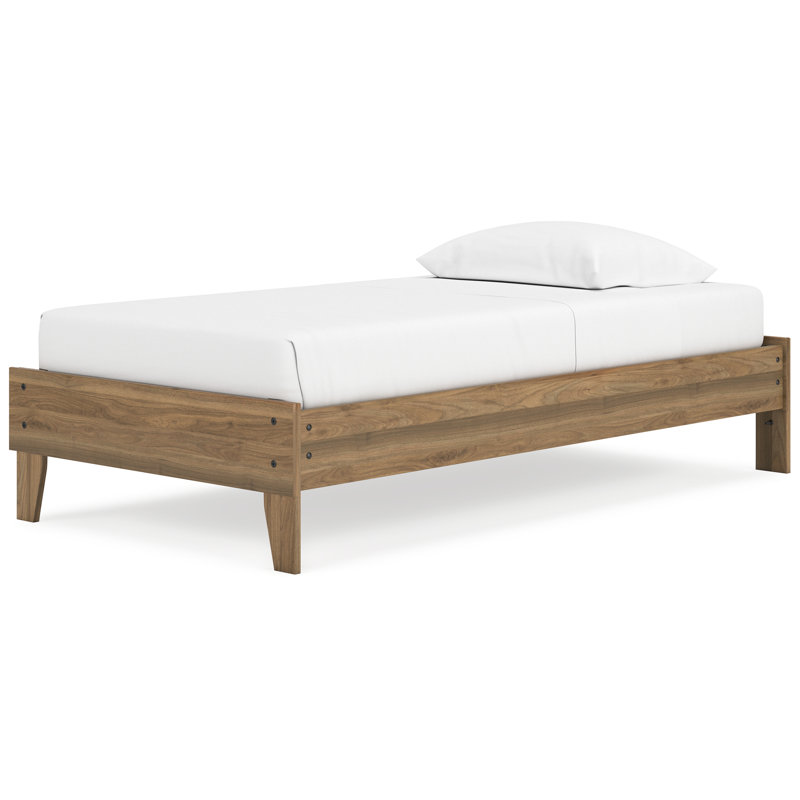 Lit plateforme Bermacy, Lit simple, Marron foncé