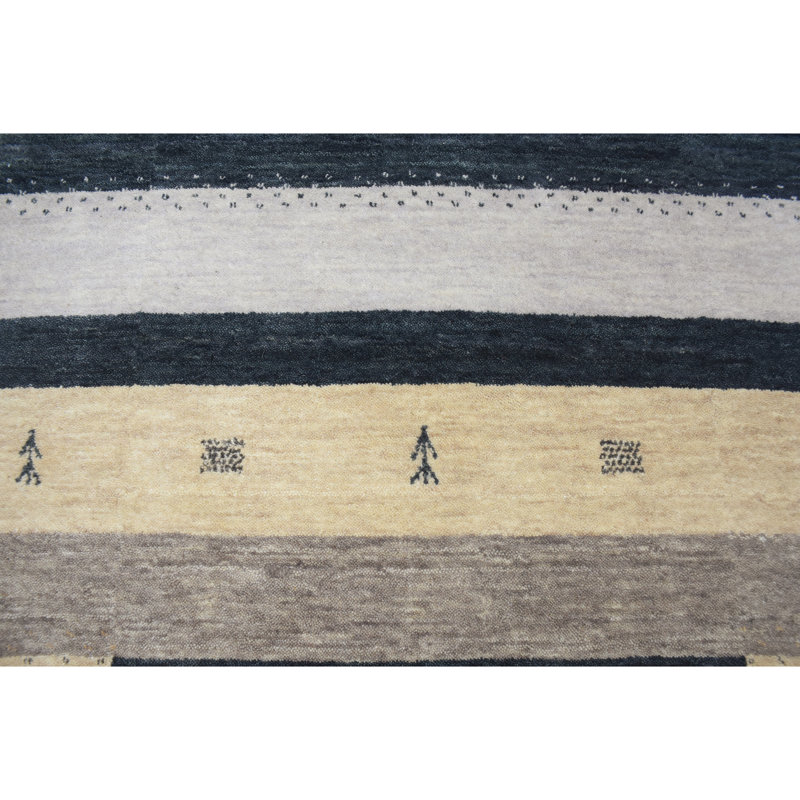 Handmade Wool Striped Area Rug, Runner 2'6" x 10'