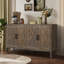Armoire décorative de style campagnard 60 pouces avec 4 portes et une tablette ajustable Buffet en bois avec console et crédence pour la salle à manger, le vestibule et le vestibule (noir antique)-1411102498