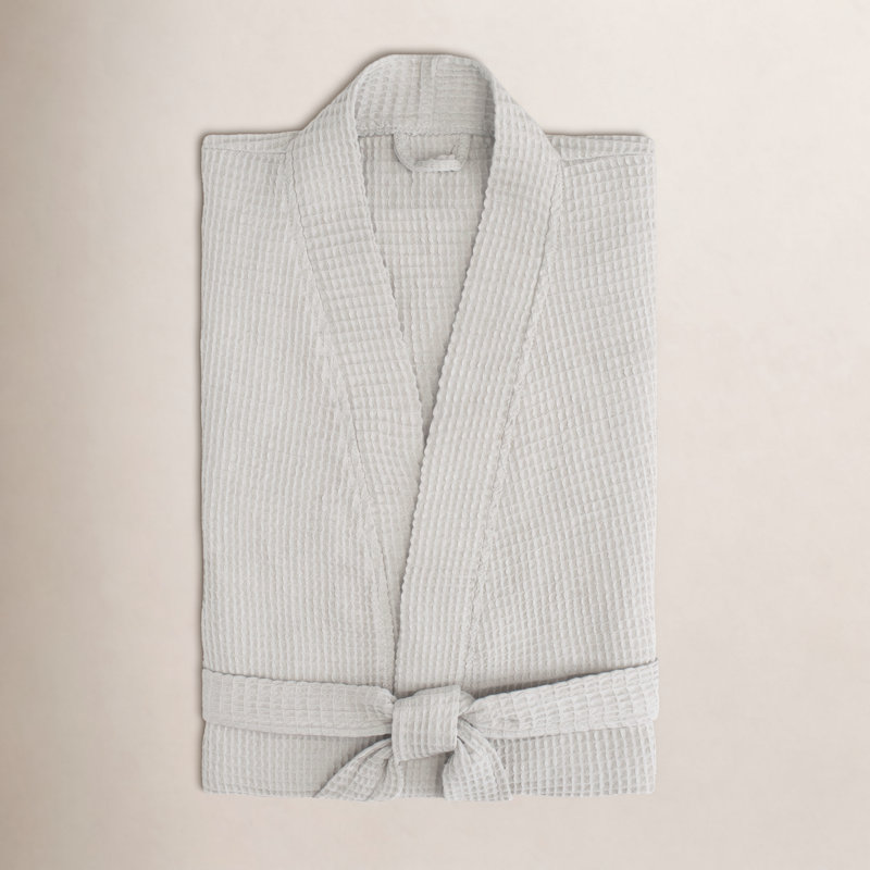 Astrid Waffle Bathrobe, Small, Gray