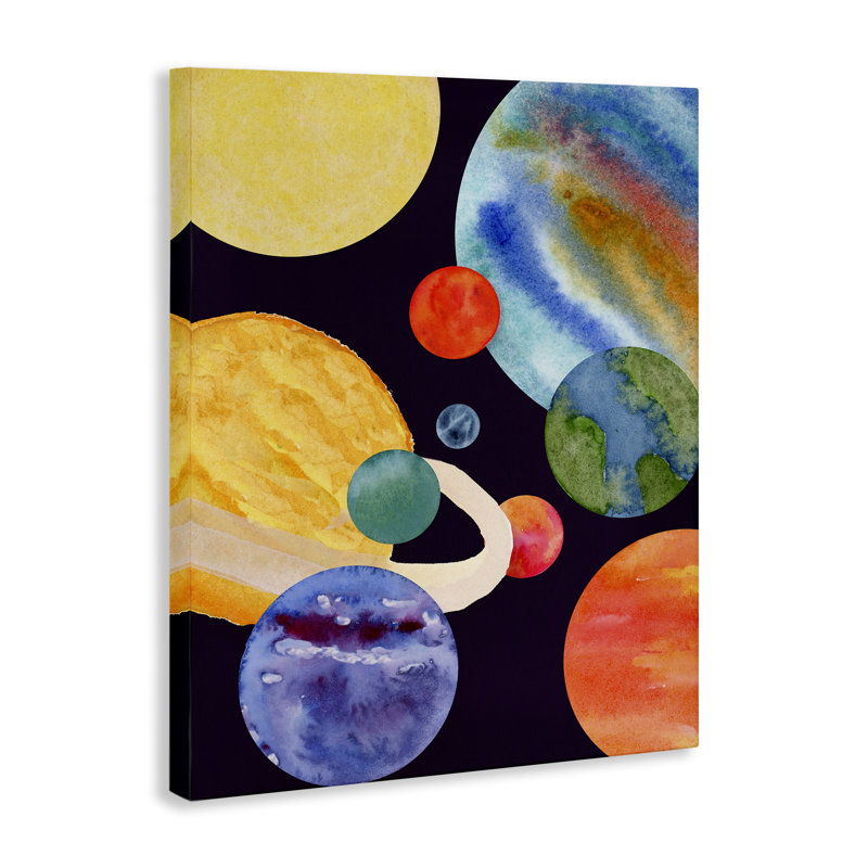 Planète galaxie dans l'espace, conception de Corinne Rose Designs, H 20 po x l 16 po