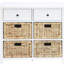 Armoire blanche 6 pour la maison avec cadre en bois et console de placage de rangement