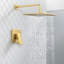 Ensemble de robinet de douche carré moderne de 12 pouces avec valve brute, pomme de douche à pluie, système de douche à pluie-122430817