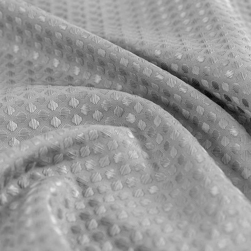 Cantonnière en lin tissé gaufré, Gris