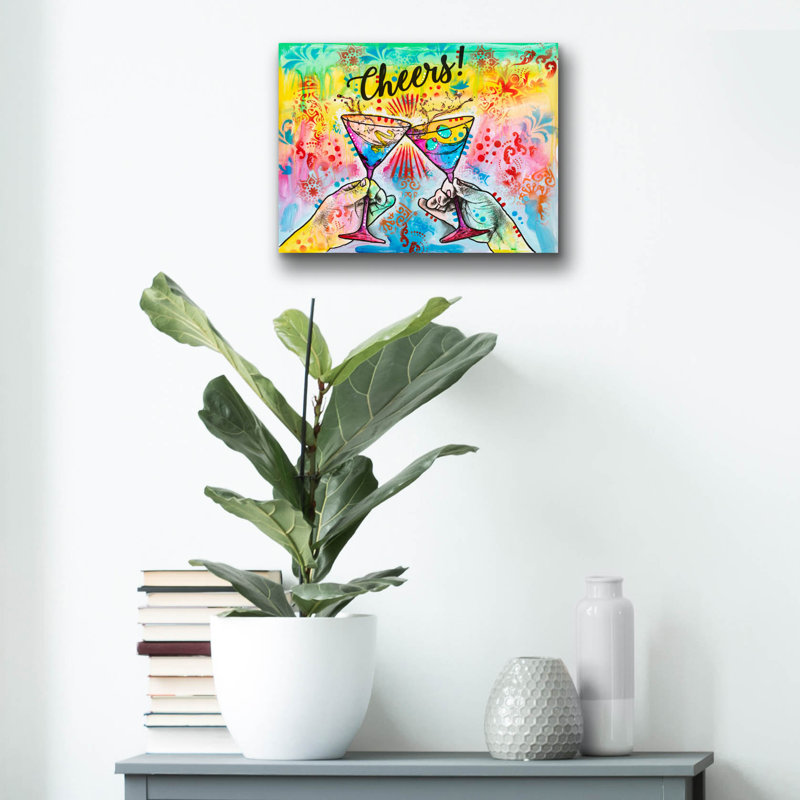 «Cheers - Martini Splash» par Dean Russo, art mural en verre acrylique, H 12 po x l 16 po x P 0,13 po