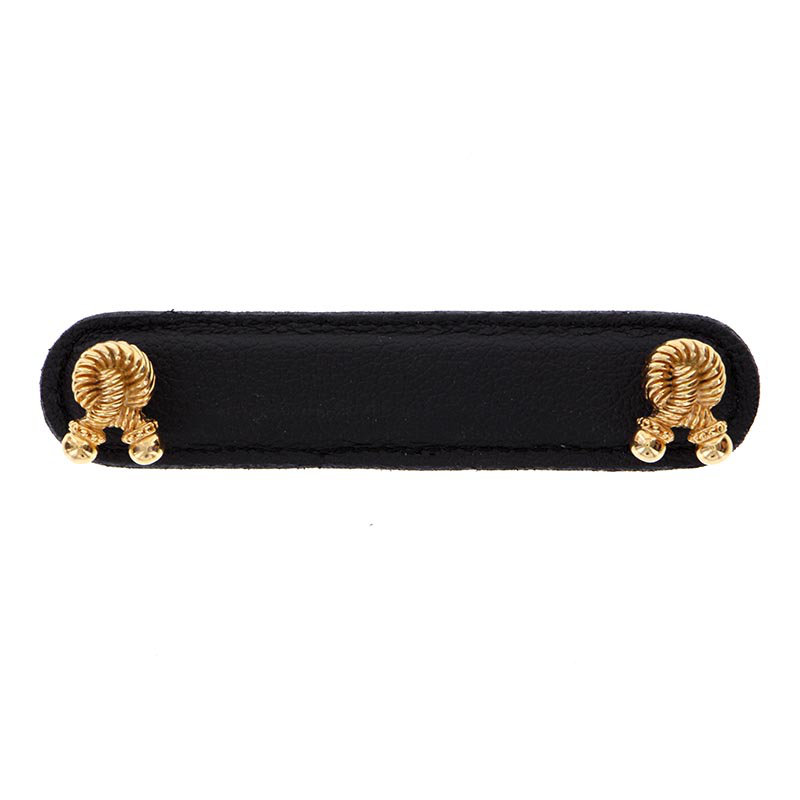 Equestre Bar / Handle Pull, 4", Antique Gold/Black